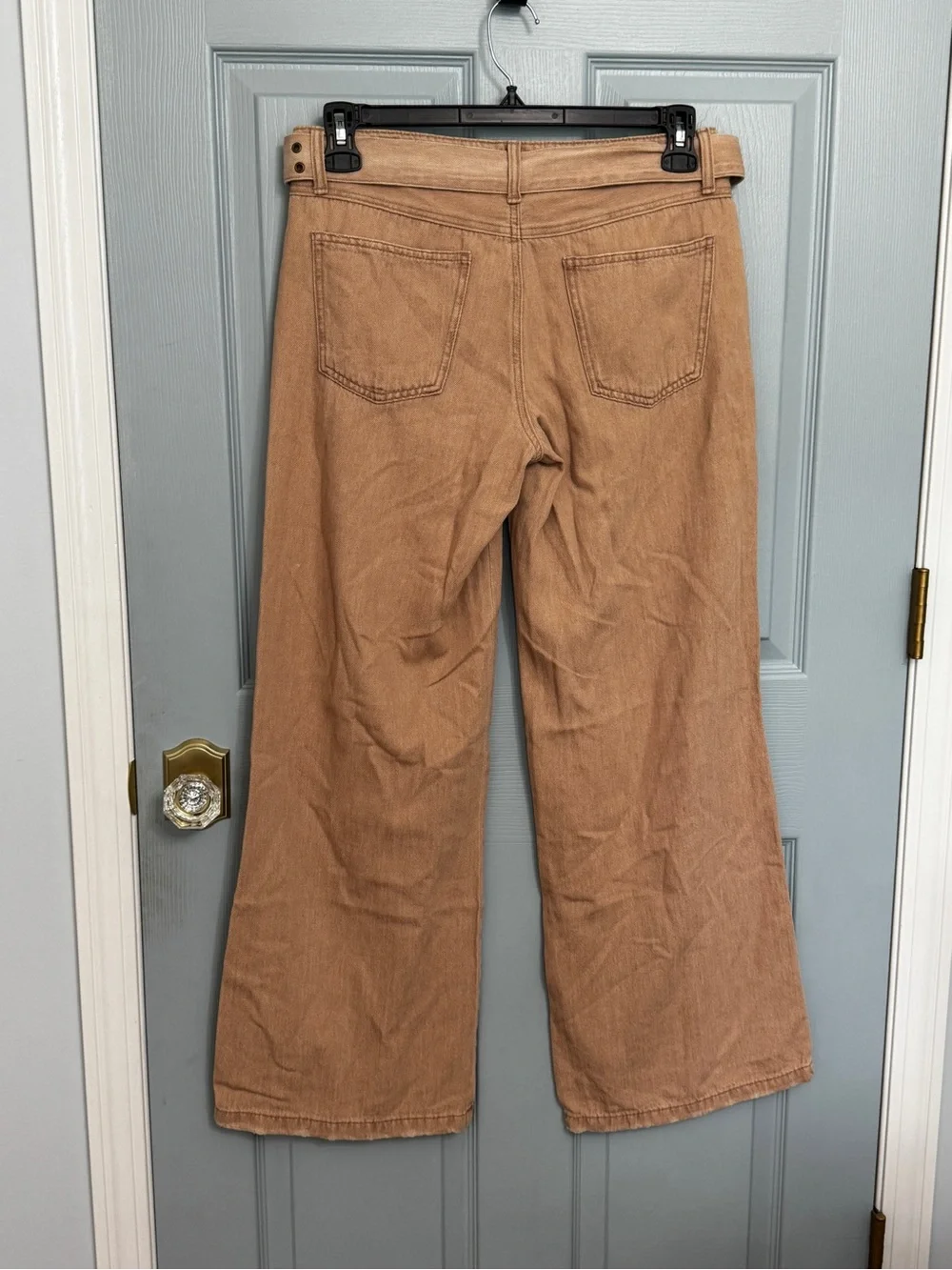 Rewash Sandstone Denim Wide Leg Pants Jeans W Belt 7 28